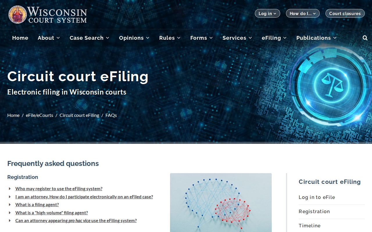 Wisconsin eFiling guidance on public Sauk County court records